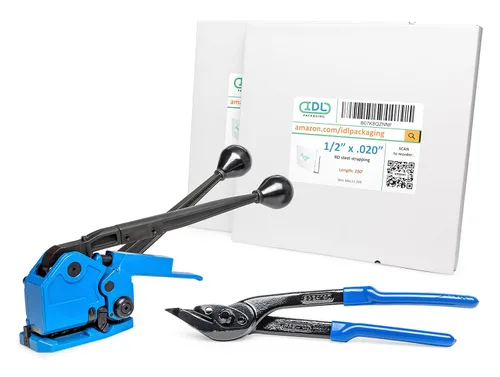 Vista 22 de IDL Packaging Ultimate Kit de flejado de acero de 1/2 pulgada x 200 pies, resistencia a la rotura de 1100 libras - Herramienta de combinación 3