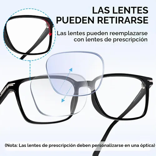 Vista 7 de Dollger - Lentes con bloqueo de luz azul para mujer y hombre, TR90, con marco cuadrado, lentes transparentes, protección ocular para computadora