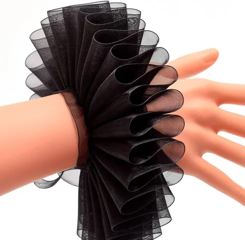 Vista 38 de GRACEART Elizabethan Dickens Ruff Cuello Payaso Collar Elizabeth Muñeca Ruffs Ruffle Cuff Bandas
