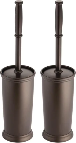 Vista 14 de mDesign Cepillo de Inodoro y Soporte - Cepillo de Baño Cubierto - Limpiador de Inodoro en Pie en Soporte Moderno - Cepillo de Limpieza Profunda