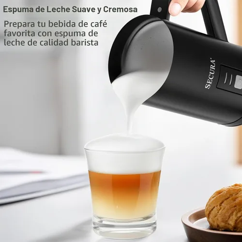 Vista 2 de Secura Espumador de leche, máquina automática de espuma caliente/fría de Negro