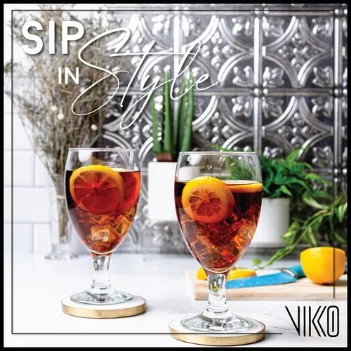Vista 3 de Vikko Classic Goblet - Vasos de fiesta de 20 onzas, juego de 6, cristalería duradera apta para lavavajillas