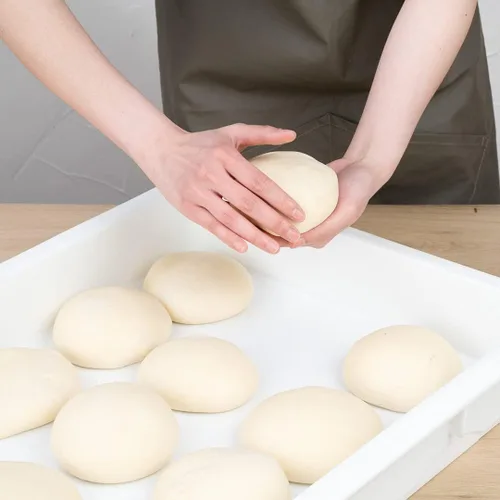 Vista 6 de Caja de prueba de 26 x 18 x 3 pulgadas, 1 caja de masa rectangular – apilable, lavavajillas, cajas de plástico blanco para masa de pizza, duraderas