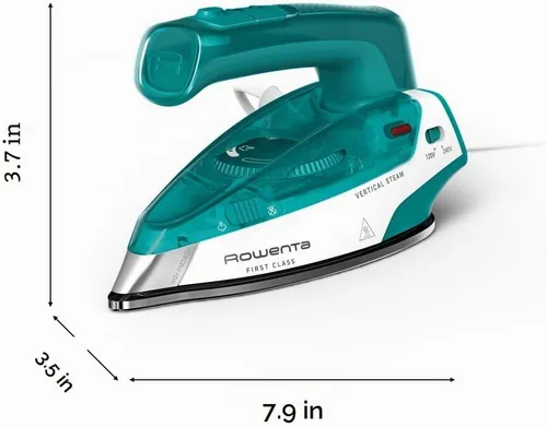 Vista 2 de Rowenta Mini plancha de viaje DUAL voltaje 120-240 para ropa verde DA1610