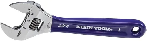 Vista 4 de Klein Tools D86934 Llave ajustable, forjada con mandíbula más delgada y un acabado cromado pulido, 6 pulgadas