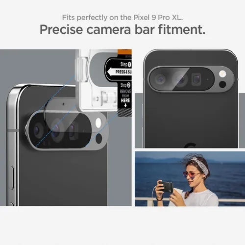 Vista 6 de Spigen Glas.tR EZ FIT Optik - Protector de lente de cámara para Pixel 9 Pro XL GlasTR EZ Fit Optik, 9H+ Tempered glass, Scratch resistant