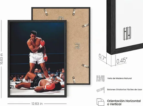 Vista 3 de HAUS AND HUES Muhammad Ali - Pósters de Muhammad Ali - Lienzo decorativo para pared con impresiones de boxeo en anillo, obras de arte deportivas