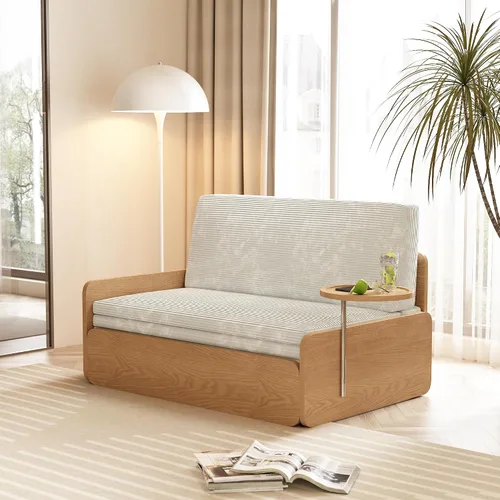 Vista 4 de Lartis Sofá cama tapizado, sofá cama multifuncional, funda de tela extraíble
