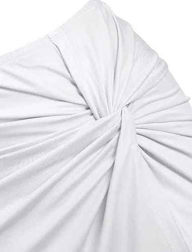 Vista 4 de ZAFUL Falda de 2 piezas para mujer con camiseta sin mangas, falda torcida de alta luz, vestido ajustado para fiesta, club, salida nocturna, cóctel