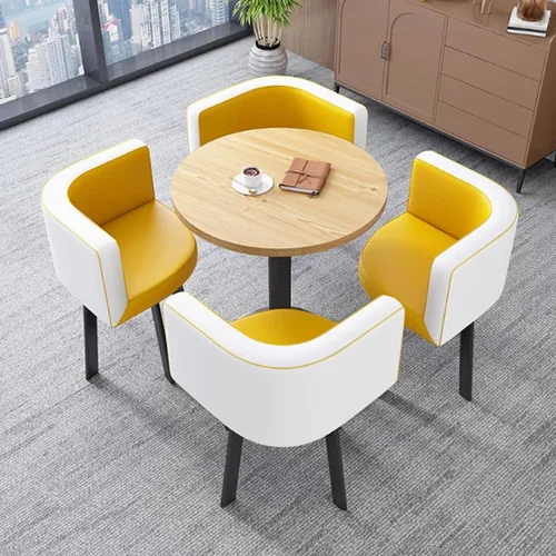 Vista 11 de YVYKFZD Office Reception Room Club Table, Simple Coffee Kitchen Dining Table Set, Round Conference Table, Small Conference Room Tables and Chairs
