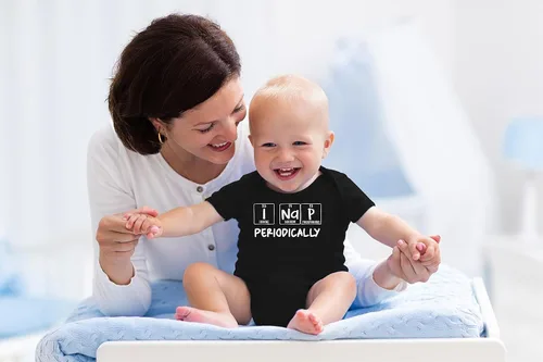 Vista 6 de I Nap Periodically - Body divertido y lindo para recién nacido, traje de regreso a casa para niños Negro