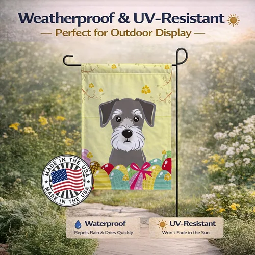 Vista 742 de Caroline's Treasures BB1923GF Bandera decorativa para jardín con diseño de Border Collie, para caza de huevos de Pascua, para jardín, jardín, patio