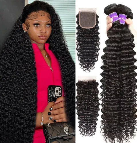 Vista 29 de Paquetes de Cabello Humano de Ondas Profundas （12 14 16 ）12A 100% Sin Procesar Cabello Humano Virgen Brasileño Profundo Rizado Tejido de Cabello