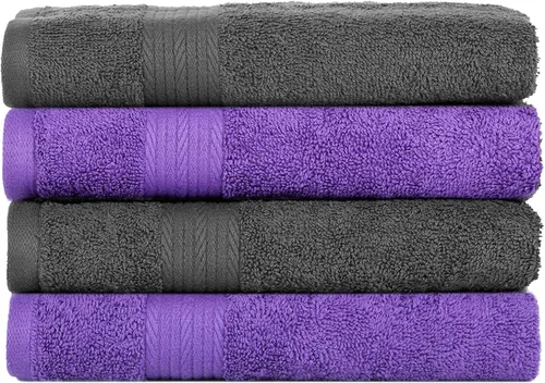 Vista 33 de Ample Decor Juego de 12 toallas de baño de 600 GSM, 100% algodón, 4 toallas de baño, 4 toallas de mano, 4 paños de lavado, absorbentes y suaves