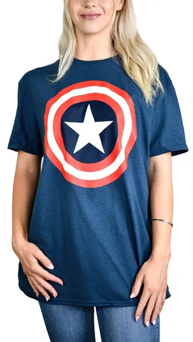 Vista 3 de Marvel Captain America Distressed Shield Logo - Camiseta para hombre