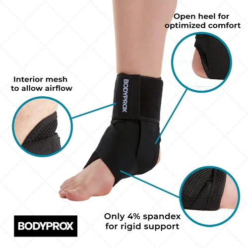 Vista 2 de Tobillera para mujeres y hombres, con cordones y agujetas estabilizadoras, apoya el tobillo, para esguinces de tobillo