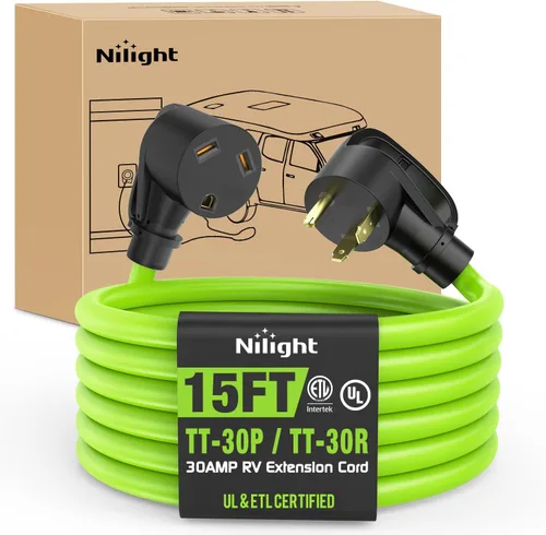 Vista 44 de Nilight Cable de Extensión para Secadora EV de 15 Pies 3 Clavijas 30 Amperios NEMA 10-30P 10-30R Cable de Extensiones Antiguas Servicio Pesado