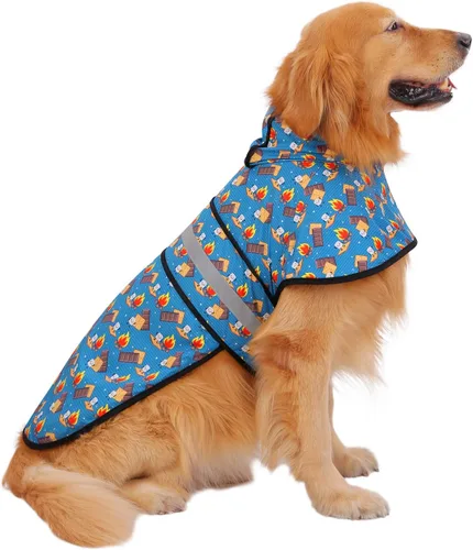 Vista 21 de HDE - Impermeable protector con capucha para perros y cachorros, tallas de la S a la XL (diseño de patos de goma, talla S)