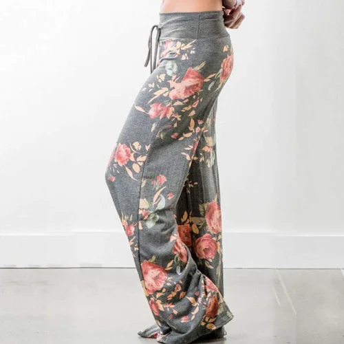 Vista 2 de Women Pants Neartime Print Loose Casual Pants American Flag Drawstring Wide Leggings