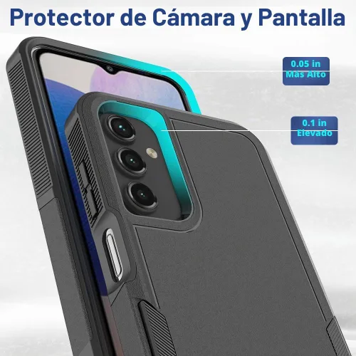 Vista 4 de Funda para Samsung Galaxy A15 5G: Funda protectora de doble capa resistente de servicio pesado para teléfono celular a prueba de golpes rugosa