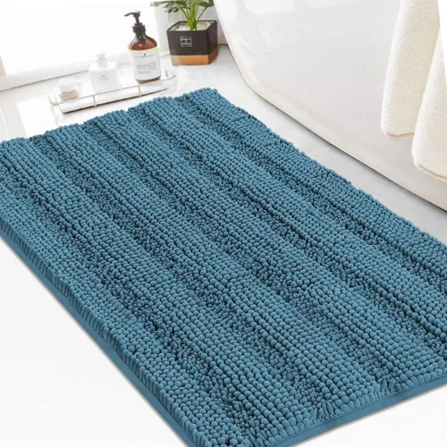 Vista 116 de Turquoize Alfombra de baño de chenilla de lujo para baño, extra absorbente, alfombra de ducha de microfibra antideslizante para baño, alfombra Aqua