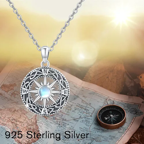 Vista 3 de TUGHRA S925 Sterling Silver Pendant Necklaces for Women Moonstone Necklaces Dainty Moonstone Necklace Jewelry Gifts for Her Women Teen Girls
