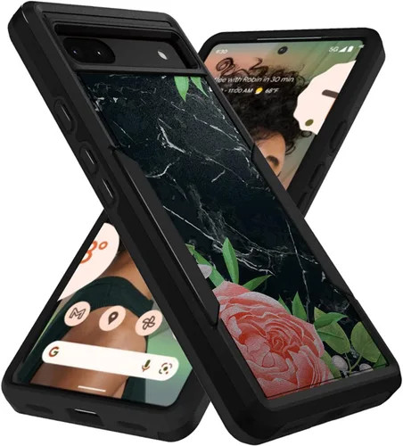 Vista 6 de CasesOnDeck Hybrid Case Compatible with Google Pixel 6A / Pixel 6A (2022) Case [Dual Tactical] Slim Shock Protecting Heavy Duty Cover (American Flag)