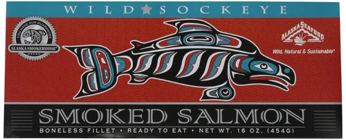 Vista 4 de Alaska Smokehouse Filete de Sockeye ahumado en caja de regalo, 8 onzas cada uno (paquete de 2)