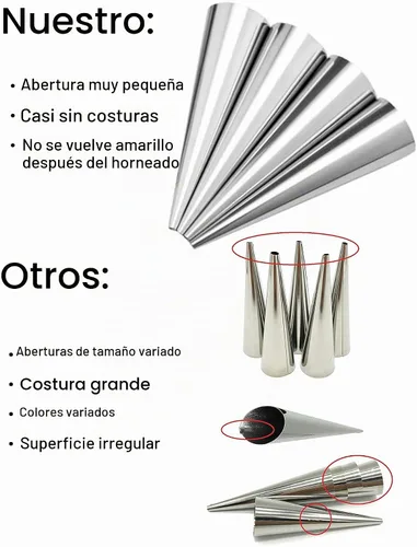 Vista 3 de EUICAE Moldes de cuerno crema de 5 pulgadas de tamaño grande, forma de cuerno crema, paquete de 16