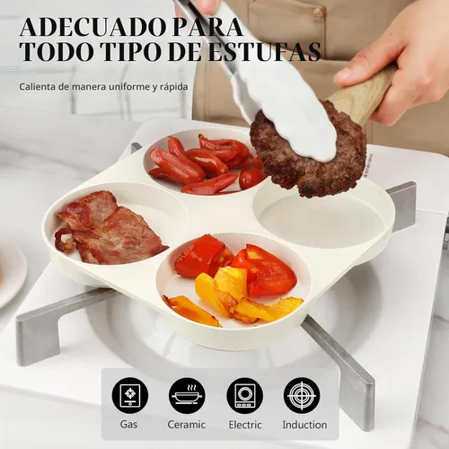 Vista 4 de GiPP Sartén Antiadherente para Freír Huevos, Sartén para Tortilla Antiadherente de Granito de 4 Tazas para Desayuno, Sartén para Panqueques