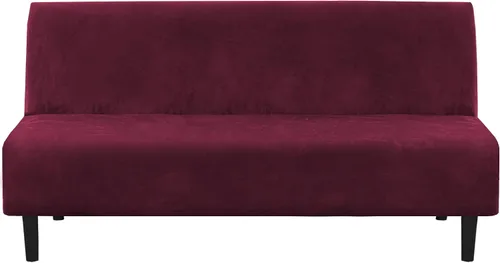 Vista 21 de H.VERSAILTEX - Funda para sofá de terciopelo real, para futón sin brazos, sofá, sofá cama, para proteger muebles, de terciopelo grueso y suave que