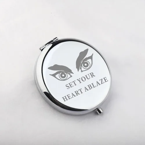 Vista 2 de WUSUANED Juego de regalo inspirador de espejo de manga de anime, tu corazón ardiente, regalos inspirados en anime, espejo de maquillaje Rengoku