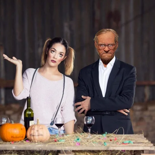 Vista 5 de EAGSTRIKY Máscara de anciano realista de látex aterrador, máscara de anciano de cabeza completa, máscara humana para fiesta y cosplay para adultos