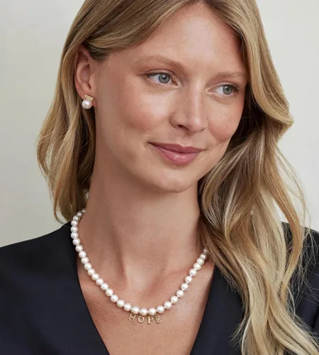 Vista 42 de Aretes colgantes de plata de ley 925 seleccionados a mano AAA+ de 7.5 a 0.315 in con perlas cultivadas de agua dulce blancas para mujer