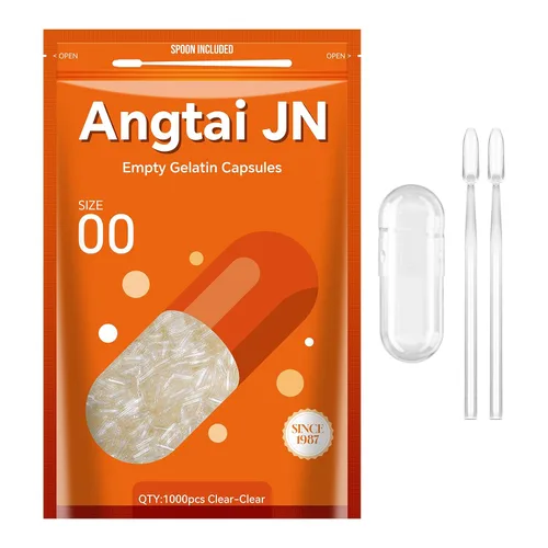 Vista 10 de Angtai JN Cápsulas de gelatina tamaño 00 cápsulas de gel vacías puras bovinas transparentes (100 unidades) sin gluten, sin OMG, kit de llenado