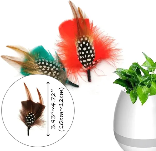 Vista 4 de Sombrero de plumas surtidas de plumas naturales para hombres y mujeres, sombreros artesanales, manualidades, accesorios coloridos para el cabello