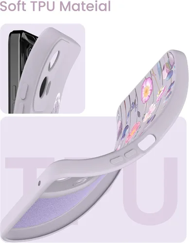 Vista 3 de Yucenx Funda para Motorola Moto G 5G 2024 de 6.6 pulgadas, funda de silicona líquida floral para niñas y mujeres, a prueba de golpes, antiarañazos