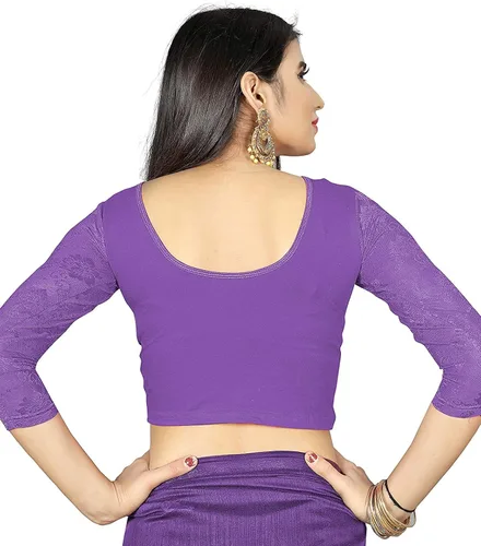 Vista 2 de Indian Hawker Blusa de algodón de licra confeccionada con mangas 34 para mujer