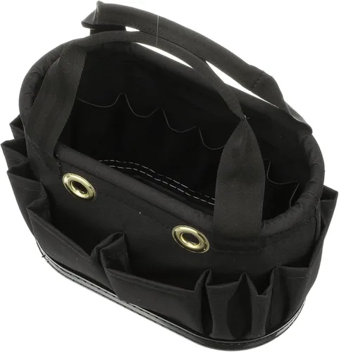 Vista 5 de Klein Tools 5144BHB14OS Cubo de cuerpo duro, cubo de herramientas ovalado aéreo con orificios de drenaje, 29 bolsillos