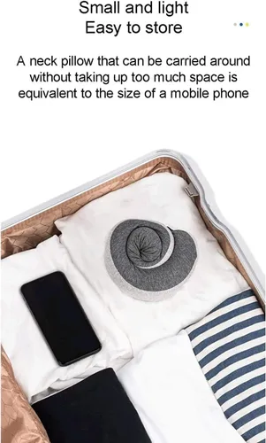 Vista 5 de JYYBN Almohada cervical para viajes, almohada cervical de viaje mejorada para avión 100% espuma viscoelástica pura para dormir y descansar la cabeza