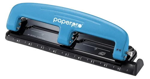 Vista 10 de Bostitch Office EZ Squeeze™ Perforadora de 3 agujeros con esfuerzo reducido, 12 hojas, azul (2103), 12 hojas azul