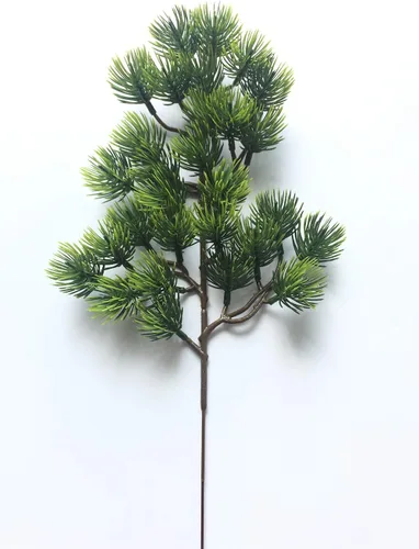 Vista 3 de 2 piezas de ramas de pino artificiales, accesorios de ramas de pino de plástico para Navidad, manualidades, oficina, hogar, eventos, decoración