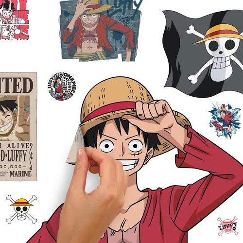 Vista 6 de RoomMates RMK5439GM Calcomanía de Pared One Piece Luffy, Rojo