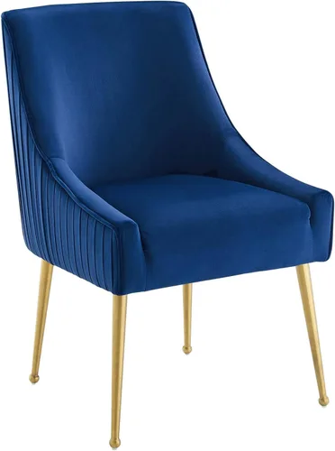 Vista 12 de Modway Discern - Juego de 2 sillas de comedor tapizadas de terciopelo de alto rendimiento, con respaldo plisado, color gris