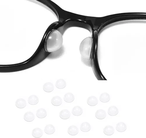 Vista 8 de Almohadillas de nariz autoadhesivas con cojín de aire, 10 pares de silicona antideslizantes para bolsas de aire para lentes de sol, negro, L