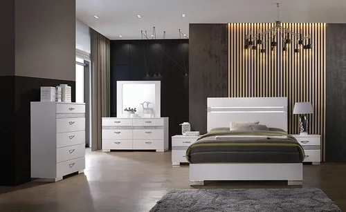 Vista 2 de Acme Cómoda clásica de madera de 63 pulgadas de largo con 6 cajones y 2 cajones ocultos para joyas, organizador de almacenamiento para dormitorio