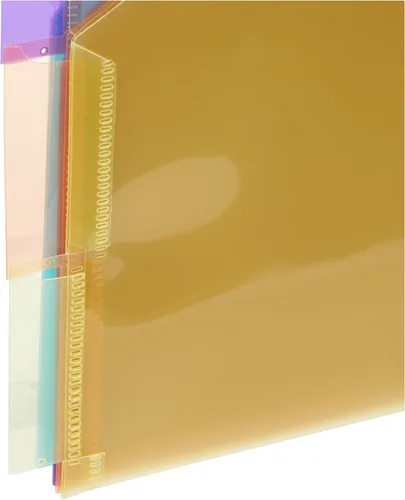 Vista 2 de Amazon Basics Separadores de pestañas para carpeta de 3 anillos, dos bolsillos, tamaño carta, colores surtidos, 5