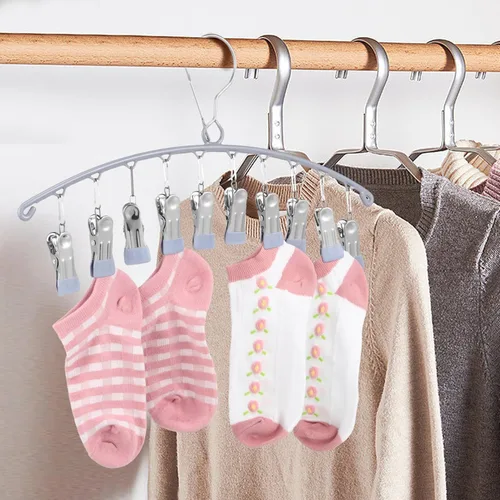 Vista 9 de Alipis Organizador de sombreros para percha, calcetines de metal para gorras de béisbol para armario con 20 clips, soporte para sombreros a prueba