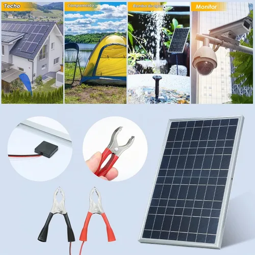 Vista 7 de Lixada - Panel solar, 30 W, kit de panel solar portátil, IP65 impermeable con clip de cocodrilo, panel solar de células solares para el hogar