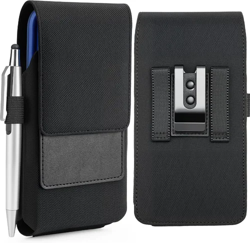 Vista 10 de Mopaclle Funda vertical para teléfono celular con clip y bucle para cinturón, resistente soporte para cinturón de teléfono compatible con iPhone 17